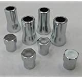 Muzzys C20008 TR414, Universal, TPMS Chrome Valve Stem Sleeve Covers and Cap Dress Up Kit (Set of 4) Fits All TPMS Rubber Valve Stems for All Make and Model Cars and Trucks with Rubber TPMS Sensors
