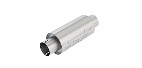 BORLA 401343 Resonator/Specialty Resonator - 3" Center Inlet/ 3" Center Outlet 5" Round x 10" Long Body 15" Overall Length. Universal Part. Reversible Design. Notched Necks.