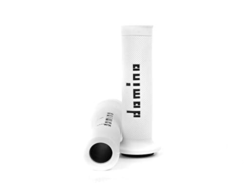G2 by Domino Moto GP Motorcycle Grips for 7/8" (22mm) Handlebar (Pair) - color: White / Black