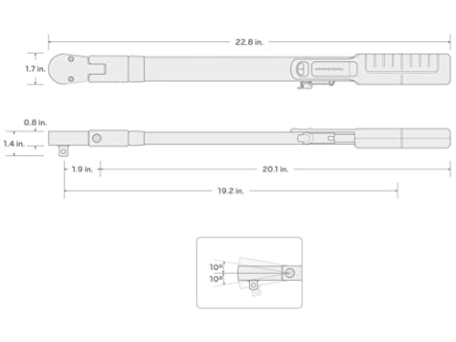 TEKTON 1/2 Inch Drive 72-Tooth Split Beam Torque Wrench (40-250 ft.-lb.) TRQ62203 - size: 1/2 Inch Drive (40-250 ft.-lb.)