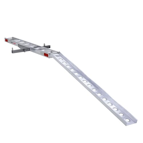 Black Widow Aluminum Dirt Bike Hitch Carrier, 400 lb, Extra-Long 6 Ft Ramp - style: Single with Long Ramp