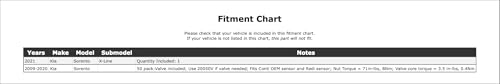 Tire Pressure Monitoring System (TPMS) Sensor Service Kit for Kia Sorento