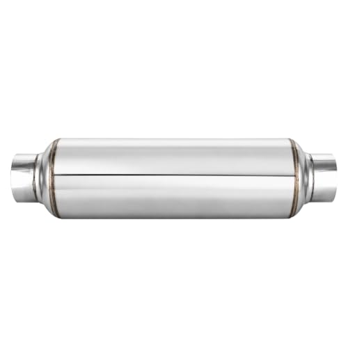 Catekro 2.5" Exhaust Resonator Muffler with 2 Clamps 2.5" Inlet/Outlet - color: 1×Resonator Muffler, 2×Clamps