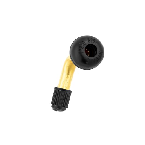 2-Pcs PVR70 Valve Stem Bent 90 Degree Angled, Brass Stem, Snap-in Rubber Base, Compatible with Most Tubeless Tire Rim, Motorcycle, Scooter, ATV (Applicable Diameter 11.3mm)