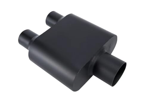 3 Muffler Single Chamber 3.0" Universal Mufflers Performance Race Exhaust Muffler 3.0 inch,Aggressive Sound,Black(3" center in/2.25" dual out/overall 13") - size: 3" center in | 2.25" dual out | Overall 13", style: Center in |Dual out