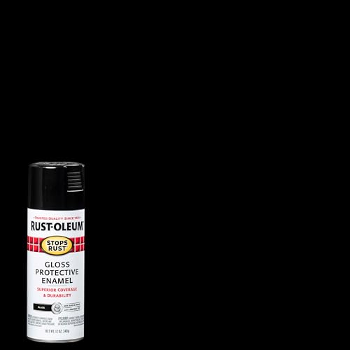 Rust-Oleum Stops Rust Spray Paint, Gloss Black - color: Gloss Black, size: 12 Ounce (Pack of 6)