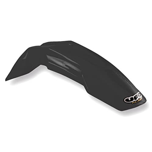 UFO Plastic Universal Supermoto Front Fender - Design 2 - Black , Color: Black