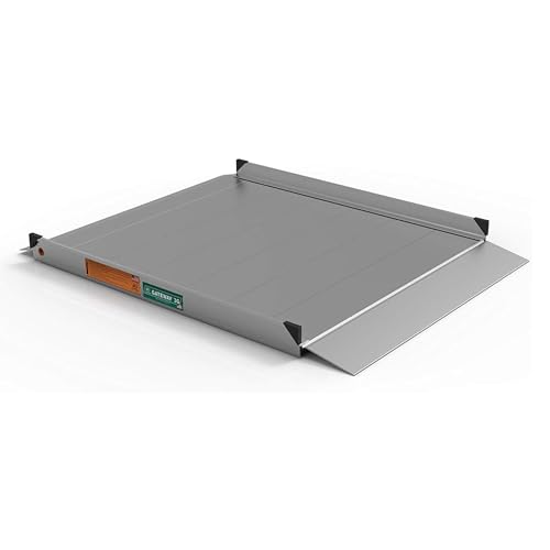 EZ-ACCESS - Aluminum Portable Wheelchair Ramp - Heavy Duty Mobility Device, Handicap Ramp with Textured Surface for Steps, and Self-Adjusting Bottom Transition Plates - 3G 4-Foot - size: 48 Inch (Pack of 1), style: Ramp Only
