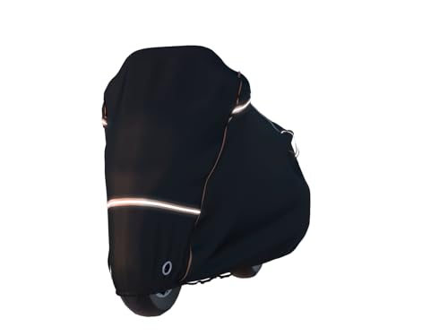 BENVOL 420D Heavy Duty Motorcycle Cover Waterproof Outdoor, 5000mm Rainproof Material Motorbike Cover with 2 Windproof Buckles, Lock Holes & Wide Reflective Strips, Anti-UV Sun Dust Protection - color: Black-XXXL(104*51*51)