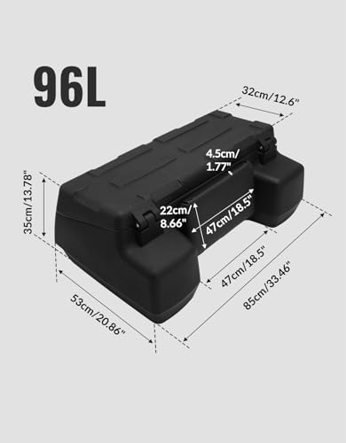 Green-L 96L Universal ATV Rear Rack Cargo Storage Box Trunk Luggage with Passenger Backrest Pad - size: #2-96L