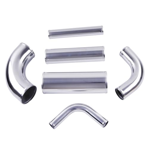 Aluminum Pipe Tube Intercooler Hose OD63mm(2.5"), 6061 Aluminu Air Intake Tube, Length 11.8" (300mm), Thickness 2mm Silver Aluminum Alloy Exhaust Pipe - size: OD63(2.5"), style: Straight
