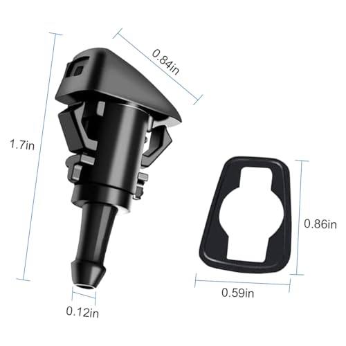 AUCELI Car Windshield Washer Nozzles, 2PCS OEM#4805742AB, Black - color: Nozzles/Black