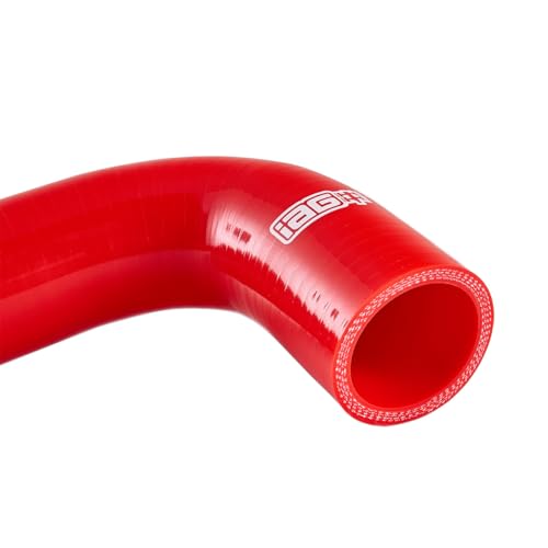 IAG Silicone Upper & Lower Radiator Hose Kit for Subaru WRX 2015-21, Red - color: Red