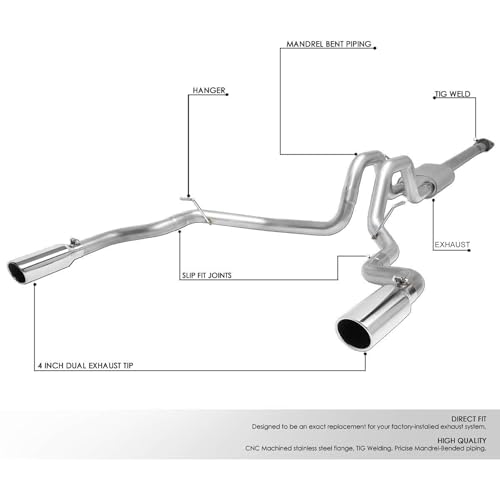 Cat Back 배기 시스템 2015-2020 포드 F-150 2.7L 3.5L 5.0L NA 전용