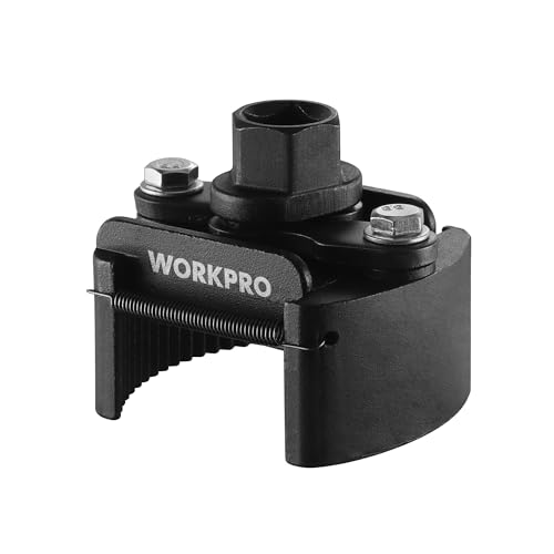 WORKPRO Universal Oil Filter Wrench (2-3/8 to 3-1/8") Adjustable with Auto-Clamp Spring, Oil Filter Removal Tool, Oil Filter Change Set, Ideal for Engine Filters, Conduit, & Fittings