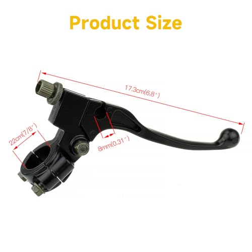 HIAORS 7/8" 22mm Left Clutch Brake Handle Lever Perch Compatible with Coleman Mini Bike CT200U BT200X Trail200 CC100X CT100U Baja MB165 Massimo MB200 Motovox SSR125 XR80 Pit Dirt Bike Motorcycle Parts - color: Black