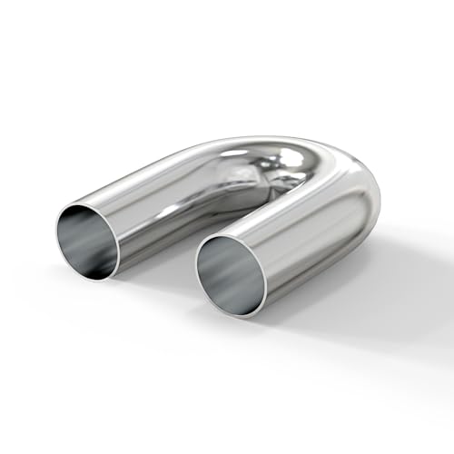 GASHER 1PCS 180 Degree Aluminum Alloy Tube Intercooler Pipe Air Intake Tube 2"OD, Leg Length 4" (100mm) - color: 180 degree, size: 2"OD (1 PC)