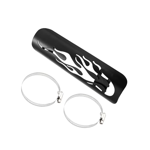 Motoforti Motorcycle Exhaust Heat Shield Pipe Guard for Harley Flame Black