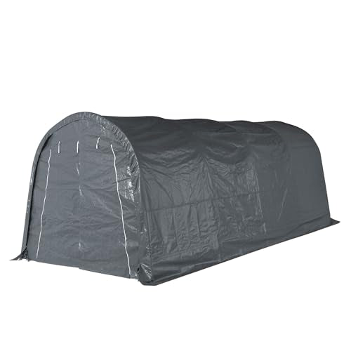 SUNBURY 10x20 ft Carport, Portable Garage, Heavy Duty Outdoor Carports Tent, Waterproof Storage Shelter with Zipper Door for Car, Truck, Boat, ATV, Grey - style: Grey-10x20 FT