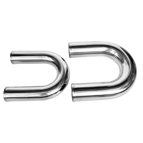 OD 2.5" (63mm) 180 Degree Aluminum Elbow Intercooler Pipe Tube, 6" Leg Length Universal U-Shape Bend Intake Tubing Adapter Turbo Connector - size: 2.5" (63mm)