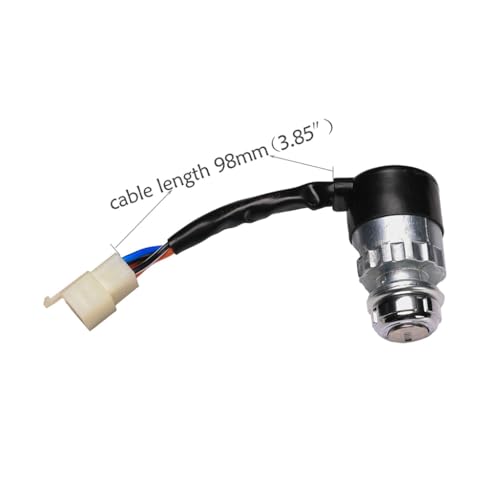 5 Pin 5 Wire Ignition Switch with Keys Universal Electric Key Start Switch Assembly for 50cc–150cc ATV Go Kart UTV Quad Buggy Pit Dirt Bike Motorcycle 4 Wheeler Replacement Parts