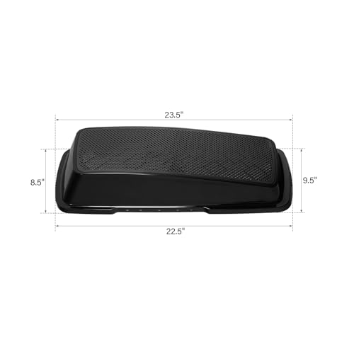 XMT-MOTO Motorcycle Hard Saddlebag Lids w/Dual 6 x 9 inch speaker grilles - style: Black Dual 6x9 Saddlebag Lids (No Speaker,93-13)