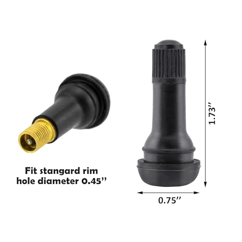 10 PCS Replacement TR413 Rubber Tire Valve Stems, Sturdy Snap-in Tyre Valves Stems for 0.453" Tubeless Rim Holes on Car, Go-Kart, Truck, Lawn Mower, Trailer