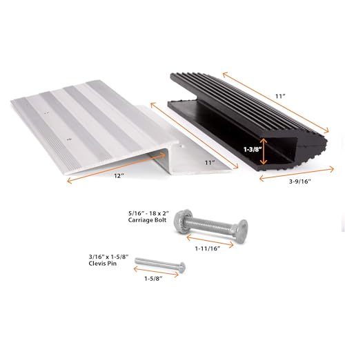 AFA Tooling Truck and Trailer Loading Ramp Kit | Quickly Create a Wide Ramp with 2 x 12 Lumber: Just Attach Aluminum Brackets and Rubber Feet | Load Your Lawn Mower, 4-Wheeler, ATV, and More with Ease - size: 12 Inch