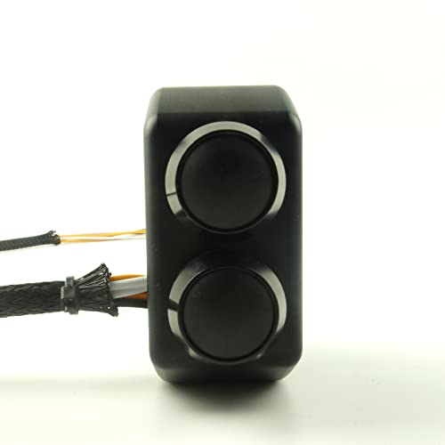 Three Buttons Motorcycle Handlebar Switch Aluminum Turn Signal Horn Headlight Starter Power Control Switch for 7/8 inch Handlebar Bobber Cafe Racer Chopper(Fit 7/8 inch Handlebars, Black) - size: Fit 7/8 inch handlebars