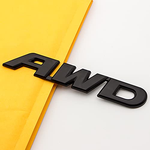 Chrome 3D Metal Large AWD Logo 4x4 Emblem All Wheel Drive Badge Off Road Sticker Racing SUV Decal (Black) - color: Black