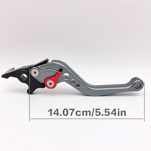 Motorbike Brake Lever,1 Pair Universal Adjustable Aluminum Modification Double Disc Clutch Brake Levers for Most Motorcycle Scooter Electric Bike (RED) - color: Red