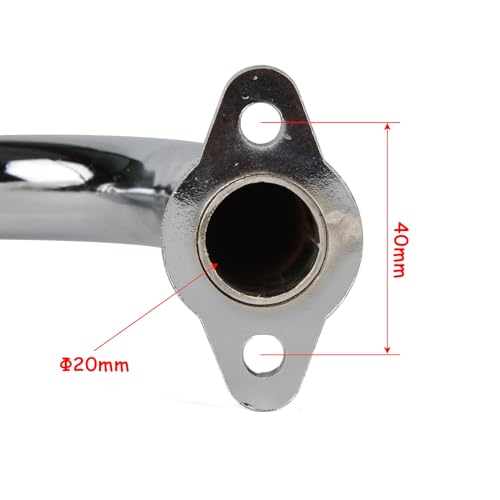 Motorized Bicycle Exhaust, Bicycle Muffler Silence for 49cc 50cc 60cc 66cc 80cc 100cc Motorized Bicycle (Silver) - color: Silver