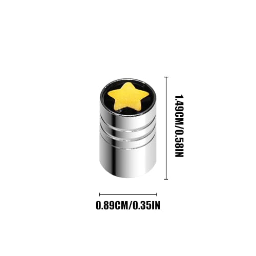 8-Pack Yellow Star Valve Stem Caps