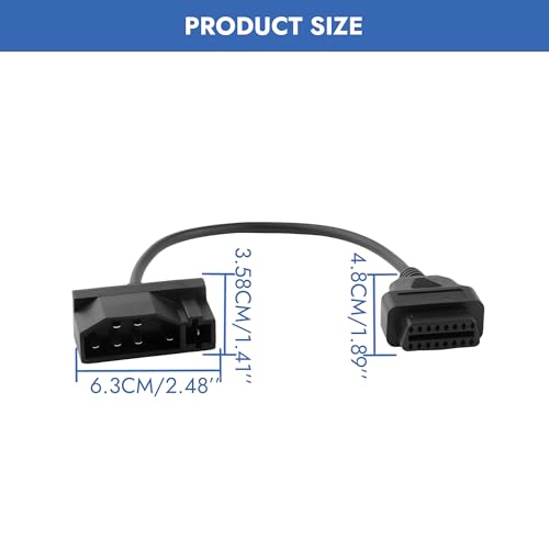 OBD1 to OBD2 Adapter for Ford 7 Pin to 16 Pin Connector Black OBD Adapter Cable Repair Diagnostic Tool Replacement Connector for Code Readers & Scan Tools Compatible with Most Ford EFI Vehicles - size: 7 Pin to 16 Pin for Ford