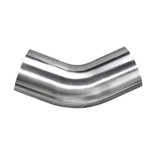 2" Stainless Steel Elbow 45° Mandrel Bend Elbow - 1.5D/3" CLR Loose Radius - 16GA/.065" Wall - 2" Legs - SS304 Stainless Elbow for Car Modified Exhaust Elbow Pipe, Pipeline engineering, etc - size: OD: 2"