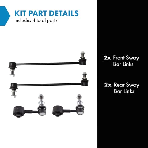 TRQ Front and Rear Sway Bar Link Set 4 Piece - style: PSA29039