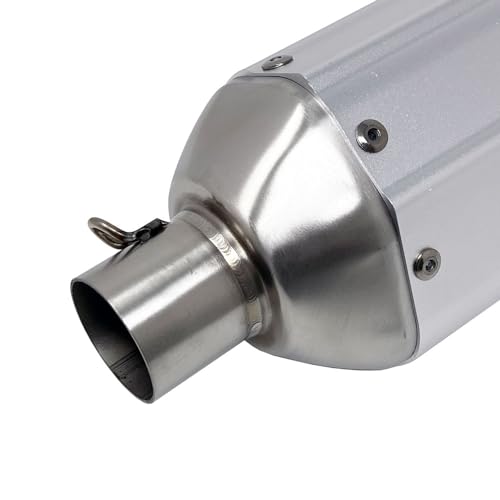 MMG Exhaust System Muffler, GY6 125cc/150cc, Metallic Silver