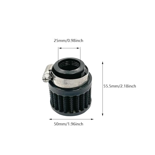 3pcs 25mm 1" Intake Air Filter with Adjustable Clamp Black Universal Breather Filter Cold Breather Turbo Vent Crankcase Cleaner Accessory Compatible with most universal vehicles Motorcycle - size: 25MM-3PCS