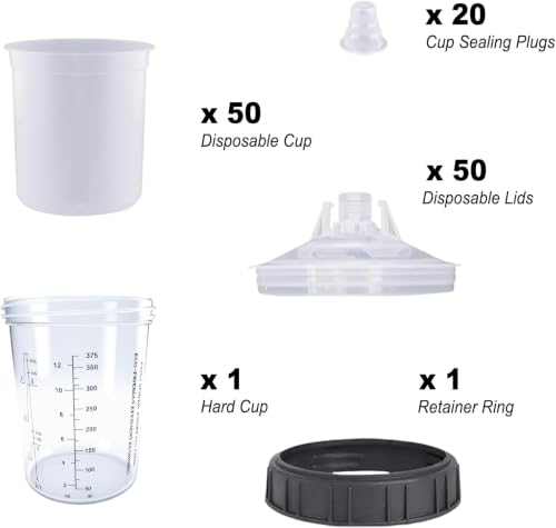 400ML Disposable Paint Spray Gun Cup for LVLP & HVLP Paint Guns - size: 400ml Paint Cup