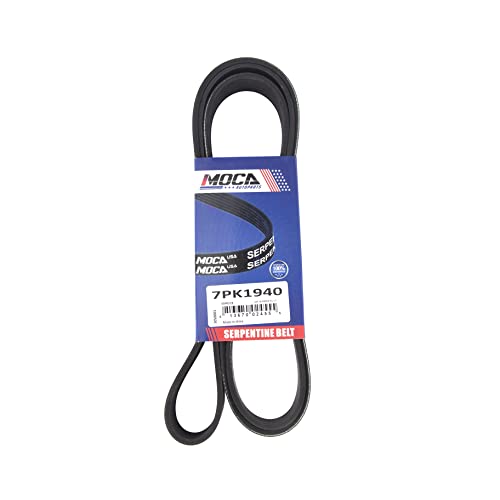 MOCA 7PK1940 EPDM Serpentine Belt fits 2007-2009 for Scion tC 2.4L, 2004-2006 for Toyota Solara 2.4L 2362CC l4 Gas DOHC, 2004-2006 for Toyota Camry 2.4L 2362CC l4 Gas DOHC - size: 7PK1940