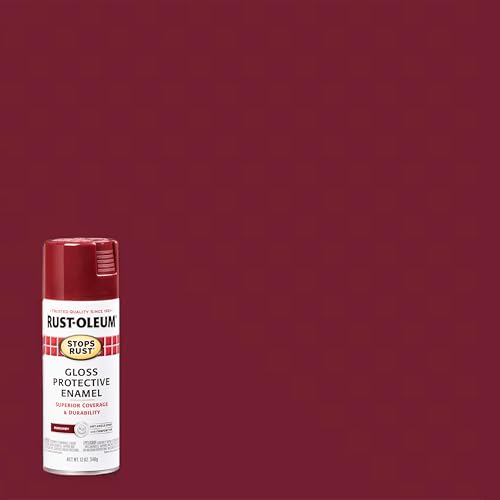 Rust-Oleum Stops Rust Spray Paint, Gloss Burgundy - color: Gloss Burgundy, size: 12 Ounce (Pack of 6)