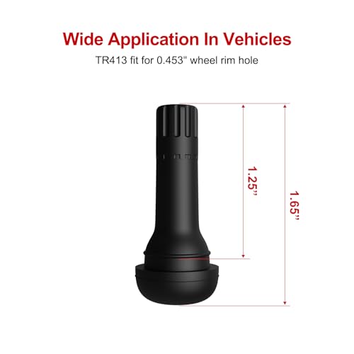 SUNSOUL TR413 Brass Stem EPDM Rubber Snap-in Tire Valve Stems for 0.453 Inch 11.5mm Rim Holes, Pack of 5pcs Valves - color: TR413-5pcs