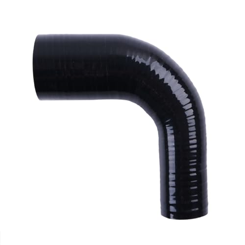 Silicone Reinforced Turbo/Intercooler/Intake Piping Coupler Industrial Hydraulic Hoses 4-Ply(5.4mm) (90 Degree ID 1" -1 1/2" inch (25mm-38mm)) - style: 90 Degree ID 1" -1 1/2" inch (25mm-38mm) Black
