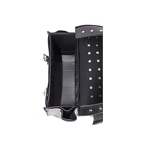 GARGOYLE BELLS Motorcycle Saddle Bags Studded PVC Motorcycle Luggage Bag with Gun Holsters For Softails Sportsters and Choppers Waterproof Tool Bags For Motorcycle (Black PVC, 15.5" x 6.5" x 12") - size: 14" x 12" x 10.5", style: Style 5