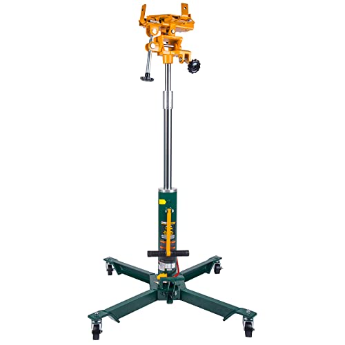 Omega Pro Hydraulic Transmission Jack - Telescopic Air Manual Lifting with Foot Pump - 1000 lb. Capacity for Garage Shop