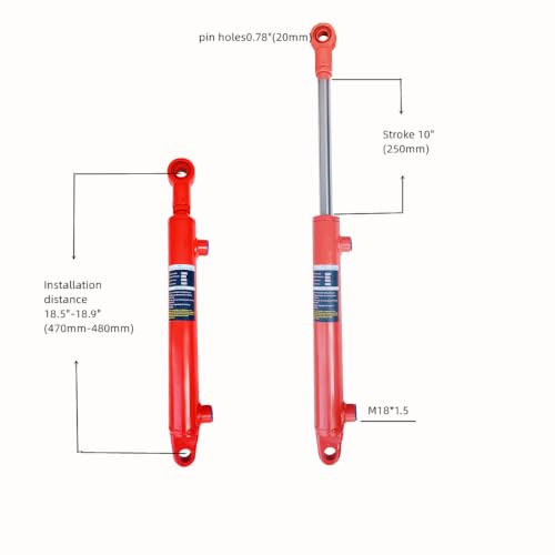 1.5" Bore Double Acting Hydraulic Cylinder, 10" Stroke Options, Welded Hydraulic Ram, 3000 PSI for Farm Equipment, Trailers, Machinery & DIY Projects(1.5 * 10) - size: 1.5*10