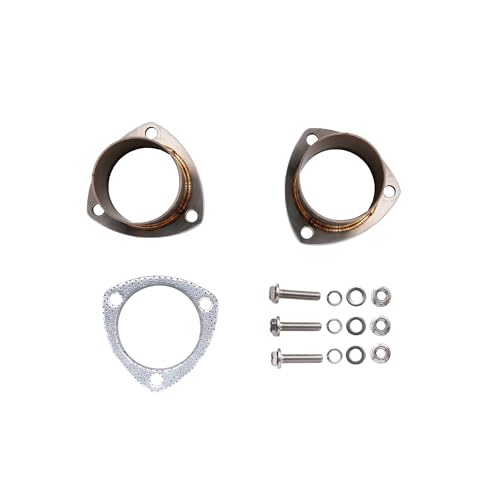 3 Blot 2.5" OD Exhaust Flange Repair Pipe Kit.Stainless Steel Exhaust Welding Flange Quick Repair for Exhaust Flange Pipe With Gasket,Flange Bolt and Nut - size: 3 Bolt OD 2.5"