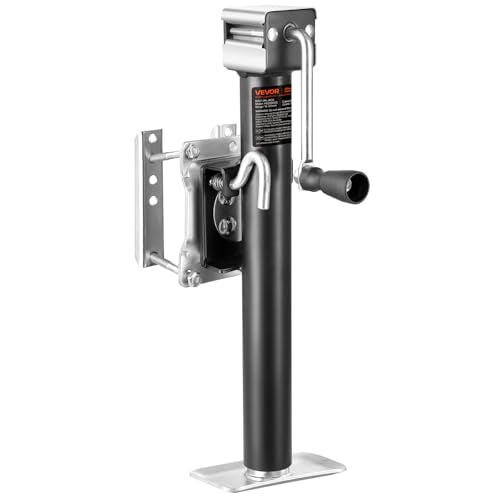 VEVOR Trailer Jack, 2500 lbs Dynamic Load Capacity, Heavy Duty Swivel Bolt-on Trailer Jack with Ergonomic Handle, 15-inch Vertical Travel, Suitable for RV, Horse, Utility, Camping and Yacht Trailers - size: 2500lbs