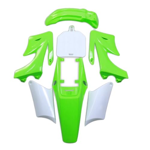 Apollo Orion Pit Bike Plastics Fender Kit + Complete Seat, Plastic Fender Fairing Body Work Kit Set for 110cc 125cc 150cc 160 250cc Thumpstar Atomik Orion Dirt Pit Bike Offroad Motorcycle (Green) - color: Green