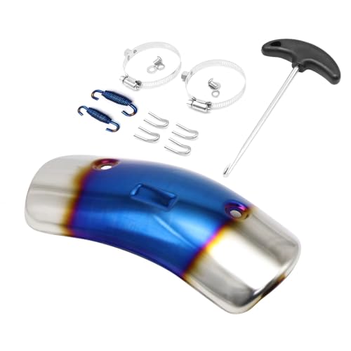 Exhaust Heat Shield Muffler Pipe Heat Cover Protector Guard Imitation Carbon Fiber Stainless Steel (B) - size: B